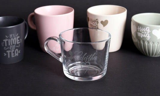 Engraved Mug - Clear Glass Tea