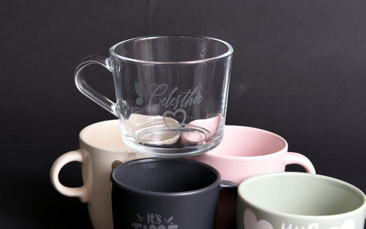 Engraved Mug - Clear Glass Tea