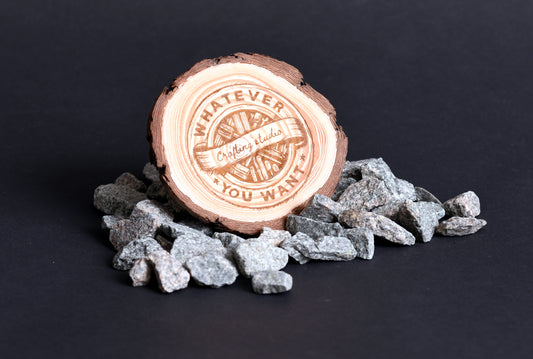 Onderzetter Ruw hout met schors - Rond +/- 9 cm x 10 mm